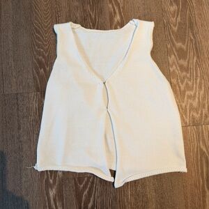 White Sleeveless Knit Top